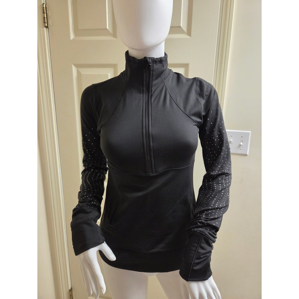 Calia CWC Run 1/4 Zip Pullover Womens XS Black Reflective CaliWarm WAX34077